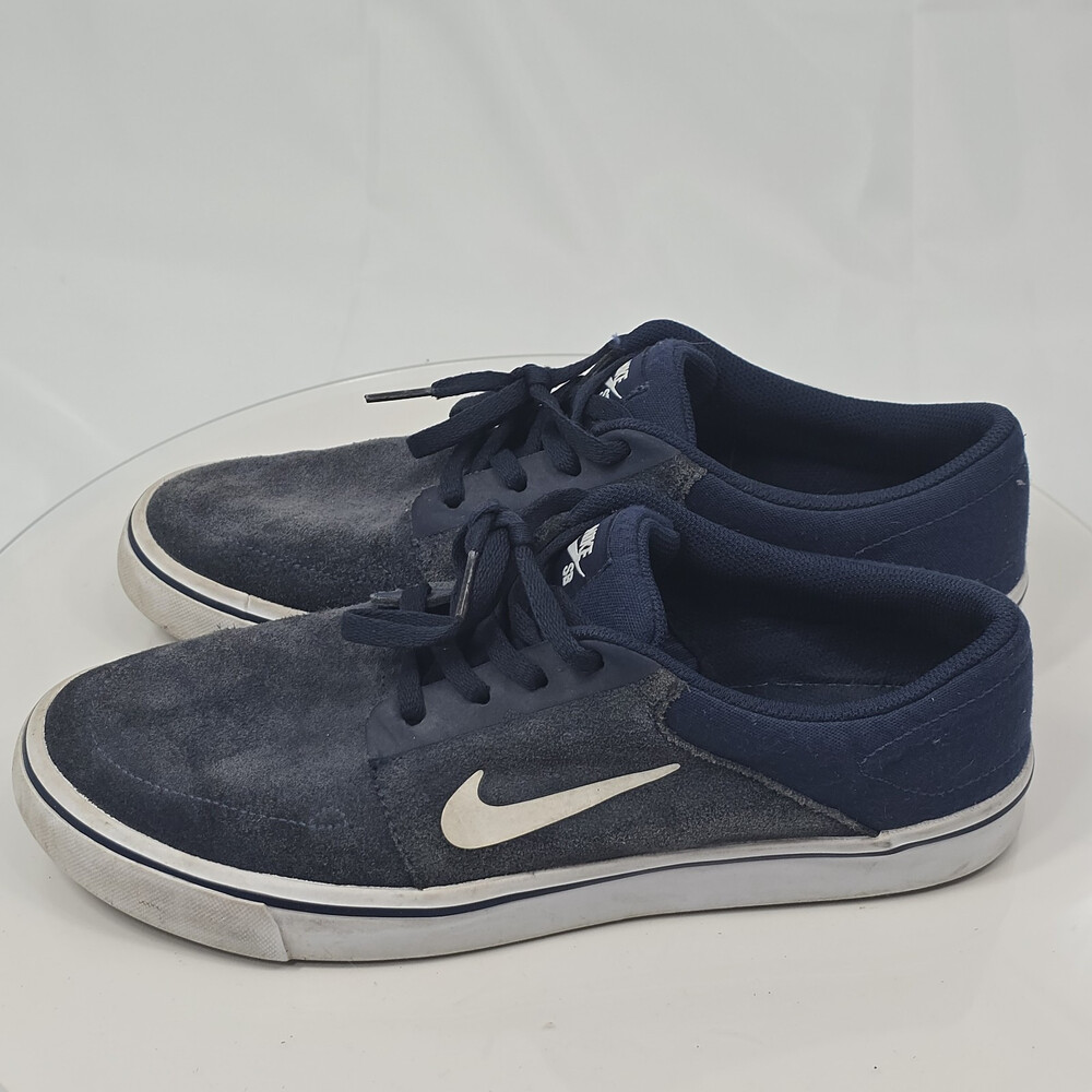 Dirty Nike SB Portmore Mid Blue Men 9 Suede Skateboard Sneakers 725027-413 2015
